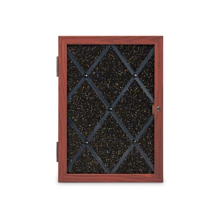 United Visual Products Sliding Door Indoor Enclosed Corkboard, 7 UV9027ACS-WHITE-COBACC